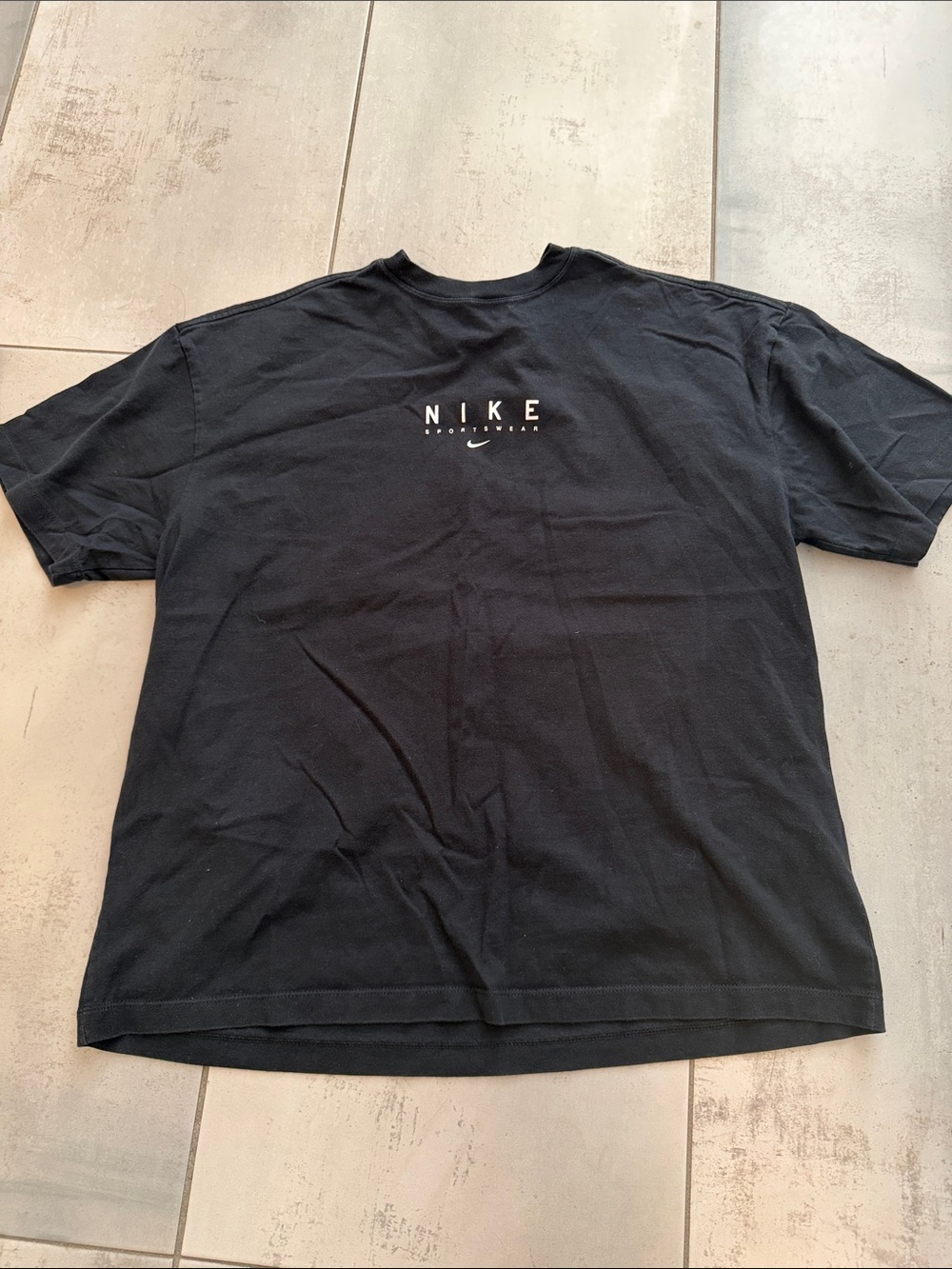Nike Womens Sportswear Essentials Black Short Sleeve T-Shirt with Center Chest
